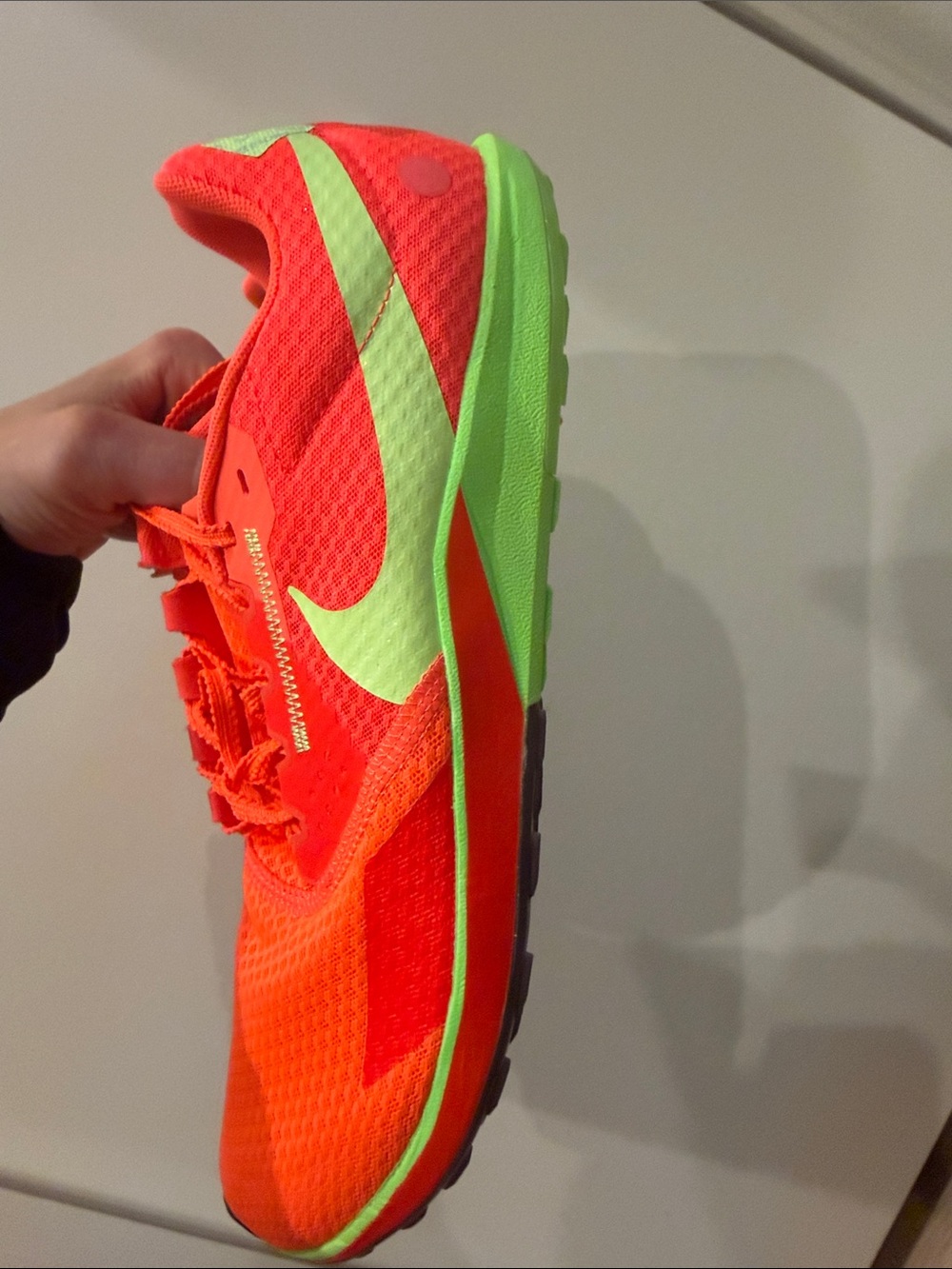 Nike Sneakers in Bright Orange with Neon Green Accents